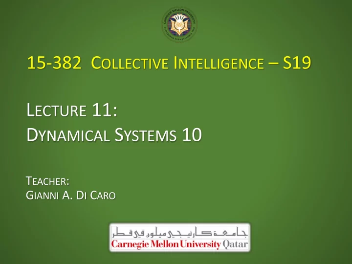 l ecture 11 d ynamical s ystems 10