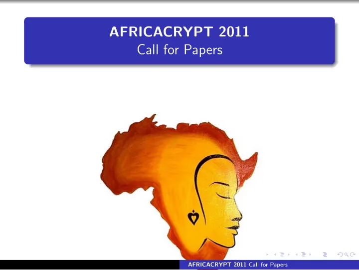 africacrypt 2011 call for papers