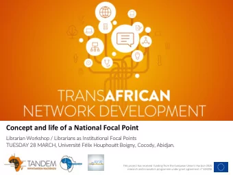 Concept and life of a National Focal Point  Libra  Librarian Work  orkshop /  / Libr  Libraria