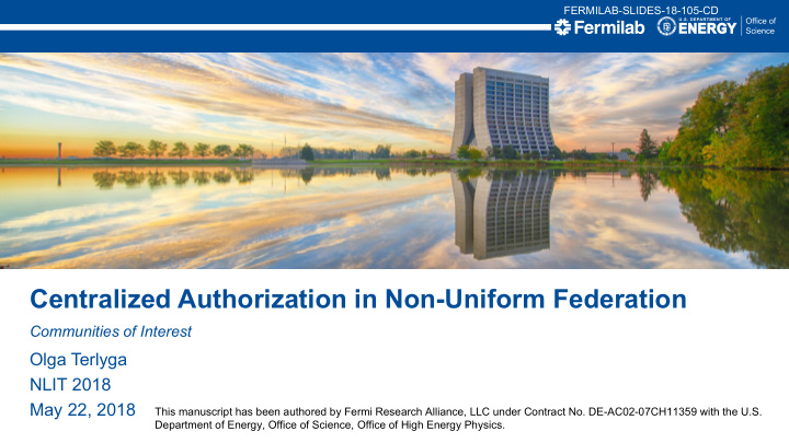 centralized authorization in non uniform federation