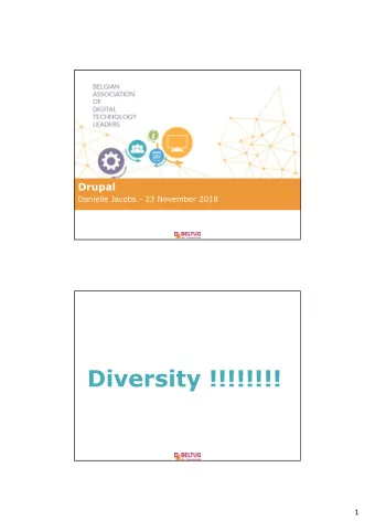 Diversity !!!!!!!!  1  Agenda  Beltug  priorities companies  open source  The largest Belgian