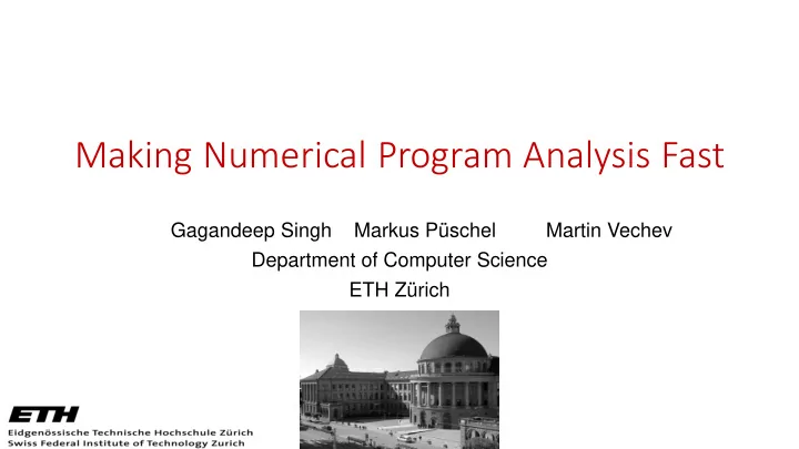 making numerical program analysis fast
