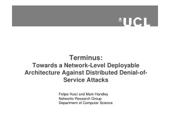Terminus:  Towards a Network-Level Deployable  Architecture Against Distributed Denial-of-  Service