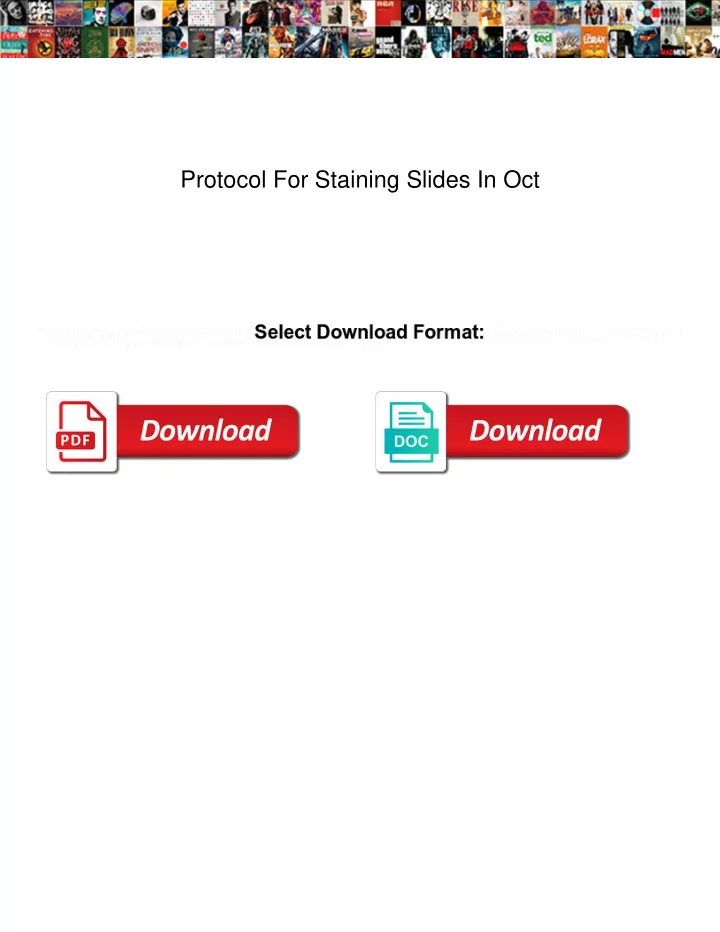 protocol for staining slides in oct