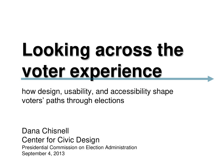 looking across the voter experience