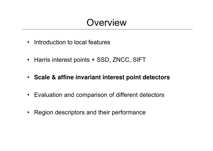 overview overview