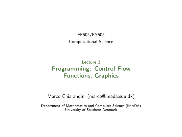 programming control flow functions graphics