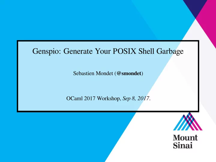 genspio generate your posix shell garbage