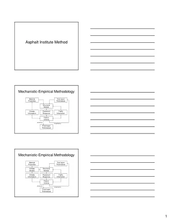 Asphalt Institute Method  Mechanistic-Empirical Methodology  Material  Trial Layer  Properties