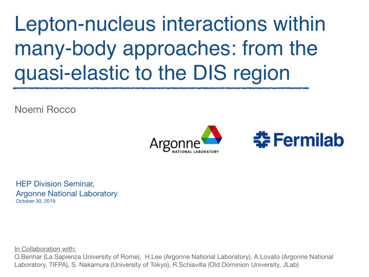 lepton nucleus interactions within many body approaches