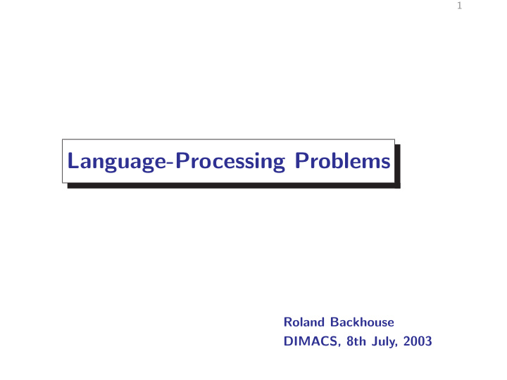 language processing problems