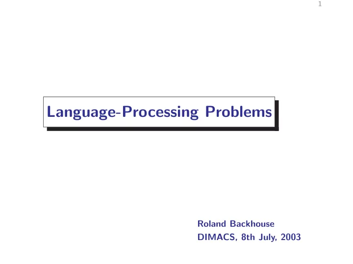 language processing problems