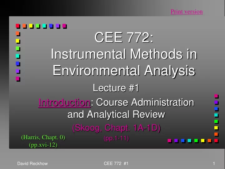 cee 772 instrumental methods in environmental analysis