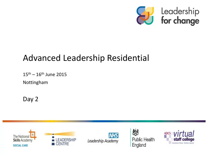 advanced leadership residential