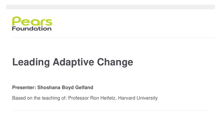 leading adaptive change
