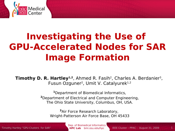 investigating the use of gpu accelerated nodes for sar