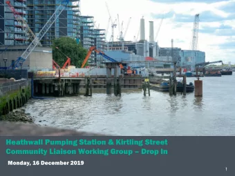 Heathwall Pumping Station &amp; Kirtling Street Community Liaison Working Group  Drop In