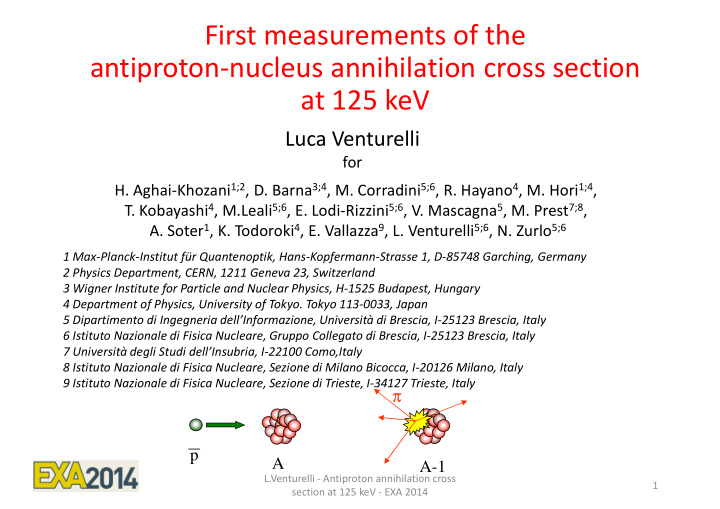 first measurements of the antiproton nucleus annihilation