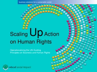 Why this issue brief?  To encourage more companies to take action  on operationalizing the UN