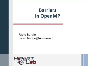 in OpenMP  Paolo Burgio  paolo.burgio@unimore.it  Outline  Expressing parallelism