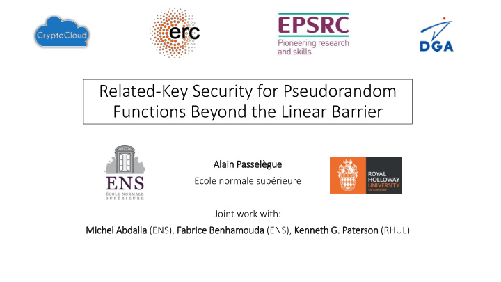 related key security for pseudorandom