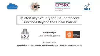 Related-Key Security for Pseudorandom  Functions Beyond the Linear Barrier  Ala  lain  in Passel