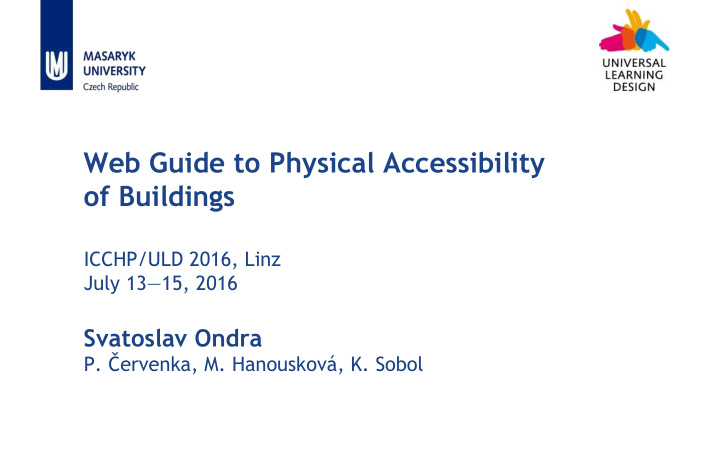 web guide to physical accessibility of buildings