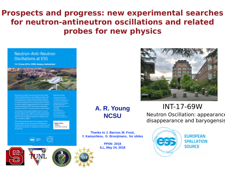 prospects and progress new experimental searches for