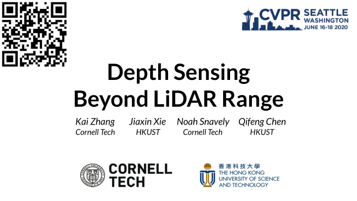 depth sensing beyond lidar range