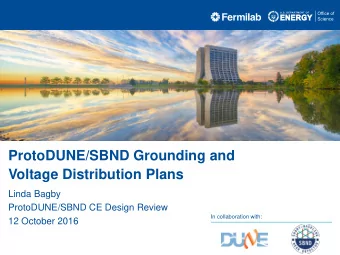 ProtoDUNE/SBND Grounding and  Voltage Distribution Plans  Linda Bagby  ProtoDUNE/SBND CE Design
