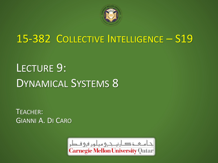 l ecture 9 d ynamical s ystems 8