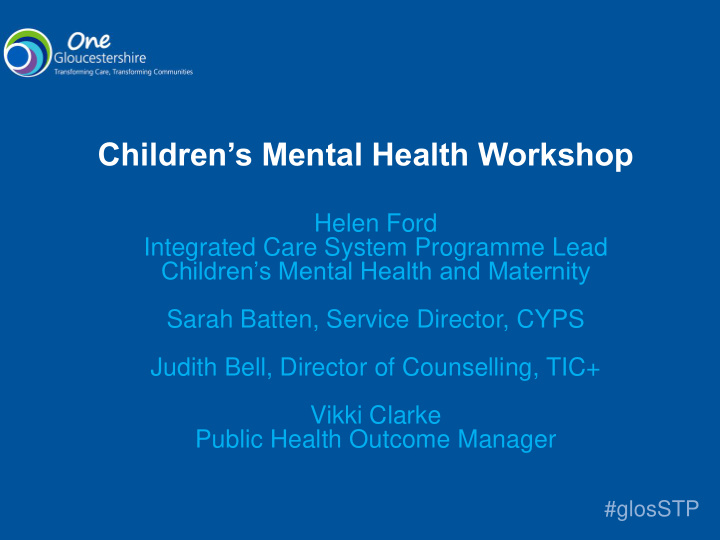 children s mental health workshop