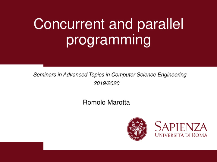 concurrent and parallel programming