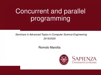 Concurrent and parallel  programming  Seminars in Advanced Topics in Computer Science Engineering
