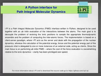 A  P  y  t  h  o  n  i  n  t  e  r  f  a  c  e  f  o  r  P  a  t  h  I  n  t  e  g  r  a  l  M  o