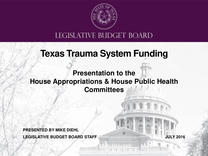 texas trauma system funding
