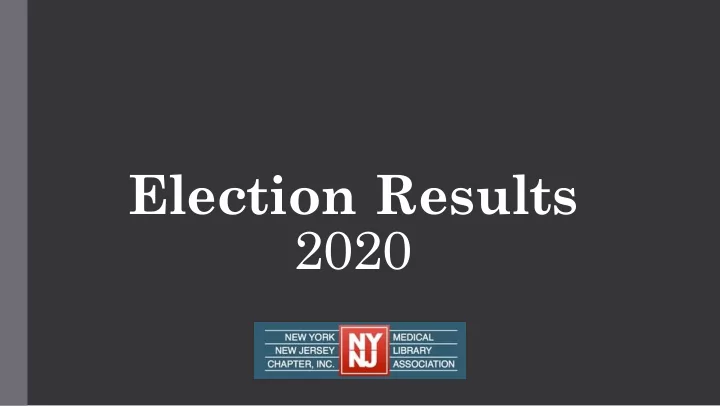 2020 chair elect