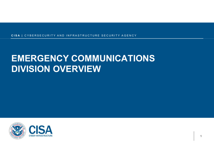 emergency communications division overview