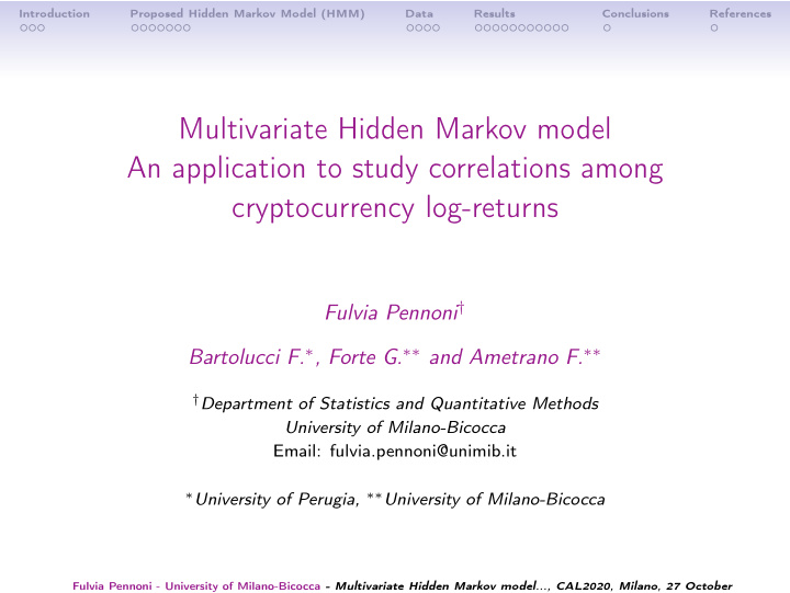 multivariate hidden markov model an application to study