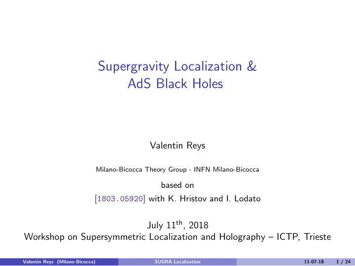 supergravity localization ads black holes