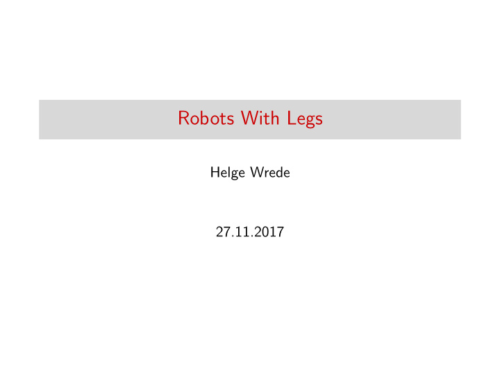 robots with legs