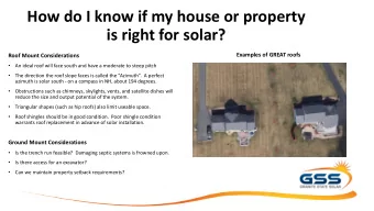 How do I know if my house or property  is right for solar?  Examples of GREAT roofs  Roof Mount