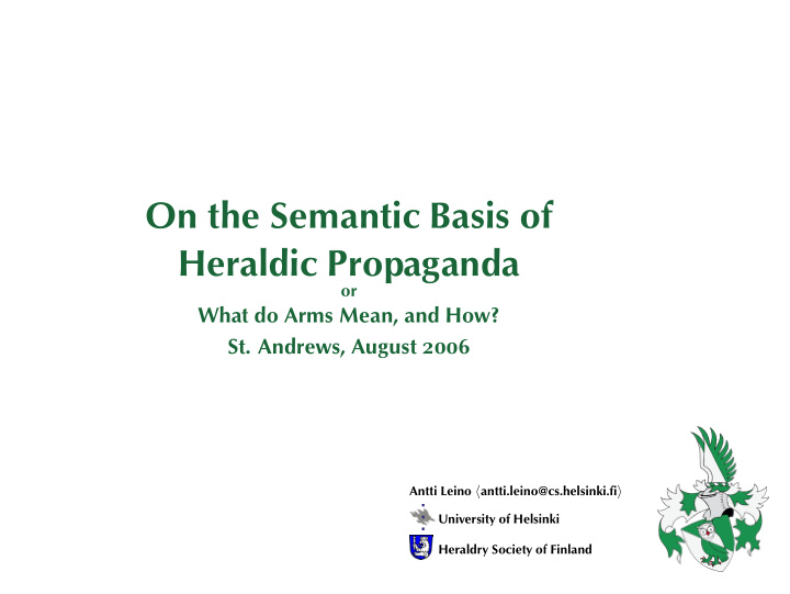 on the semantic basis of heraldic propaganda