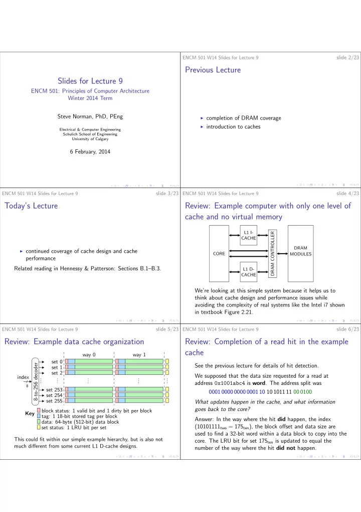 previous lecture slides for lecture 9