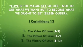 I CORINTHIANS 13  OVER CHURCH PROBLEMS  IV.  LOVE DOES NOT BOAST  Perperos   To Brag; Set
