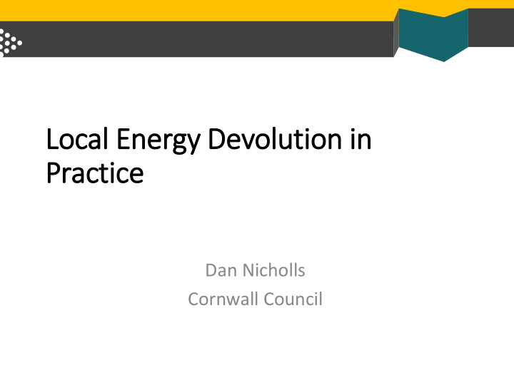 local energy devolution in in