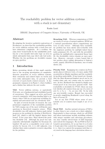 The reachability problem for vector addition systems  with a stack is not elementary  Ranko Lazi