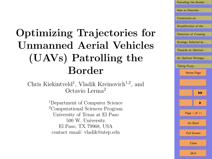 optimizing trajectories for