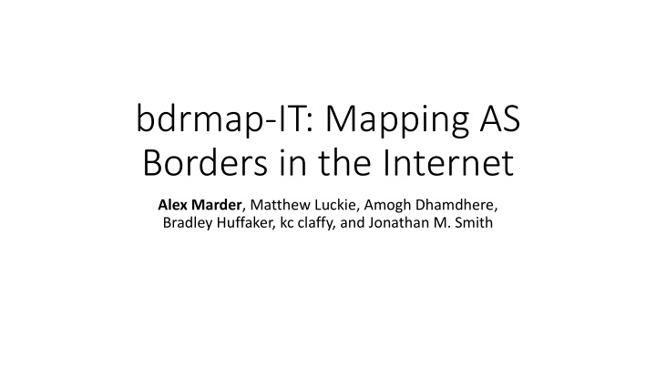 bdrmap it mapping as borders in the internet