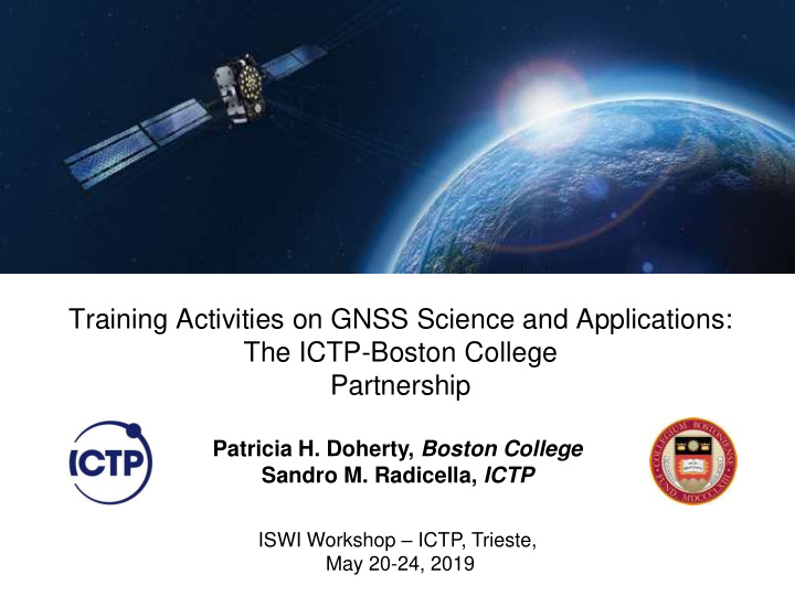 training activities on gnss science and applications the